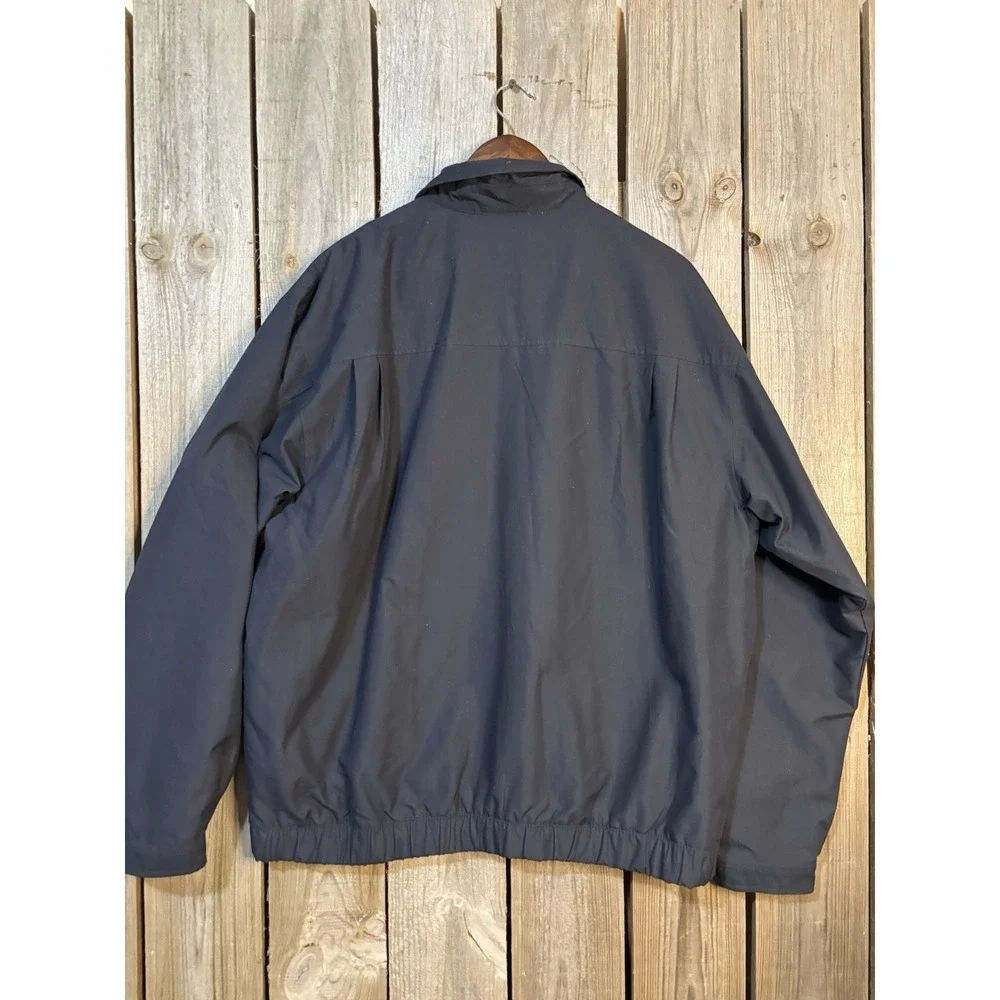 Chaps Black Harrington Jacket XL Classic Preppy Plaid Lined